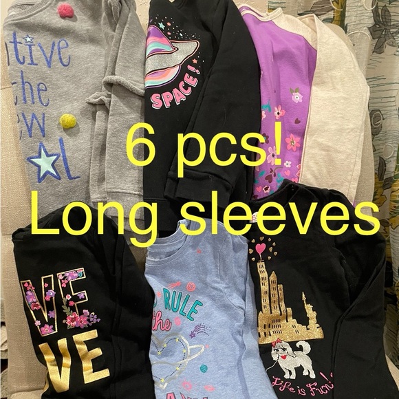 size 5 bundle long sleeves (6 pcs!) sweaters /shirts fall-winter - Picture 1 of 6